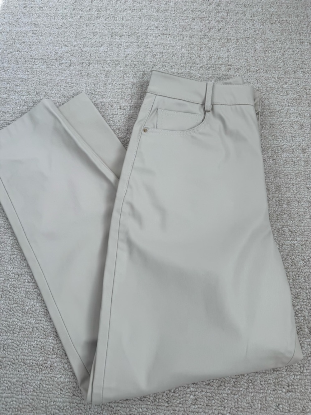 Zara pleather pants cement color size 6 vguc